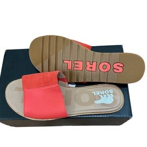 New Sorel Ella II Slides Sandal Rouge sz 9